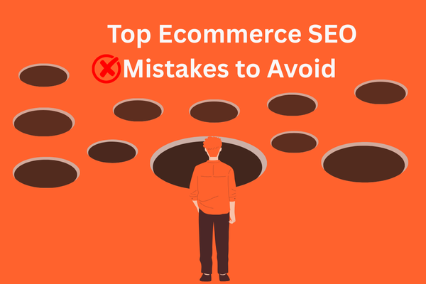 Showing common ecommerce SEO mistakes in Australia, including slow site speed, missing keywords, and poor mobile experience.