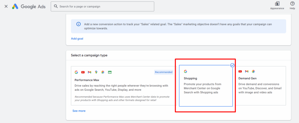 Shopping Campaign setup for Google Merchant Center