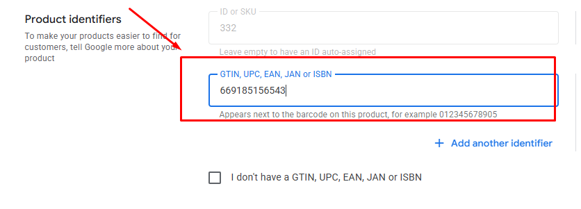 Add GTINs and Product Identifiers in GMC