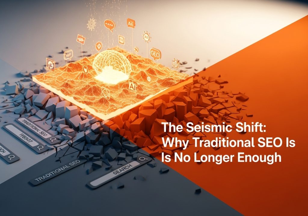 Dramatic contrast between Traditional SEO and modern Generalized Engine Optimization.
