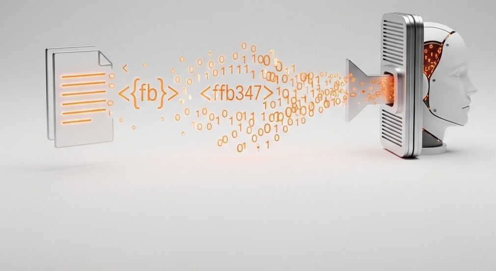 Abstract graphic representing technical optimization for AI and search engine robots.