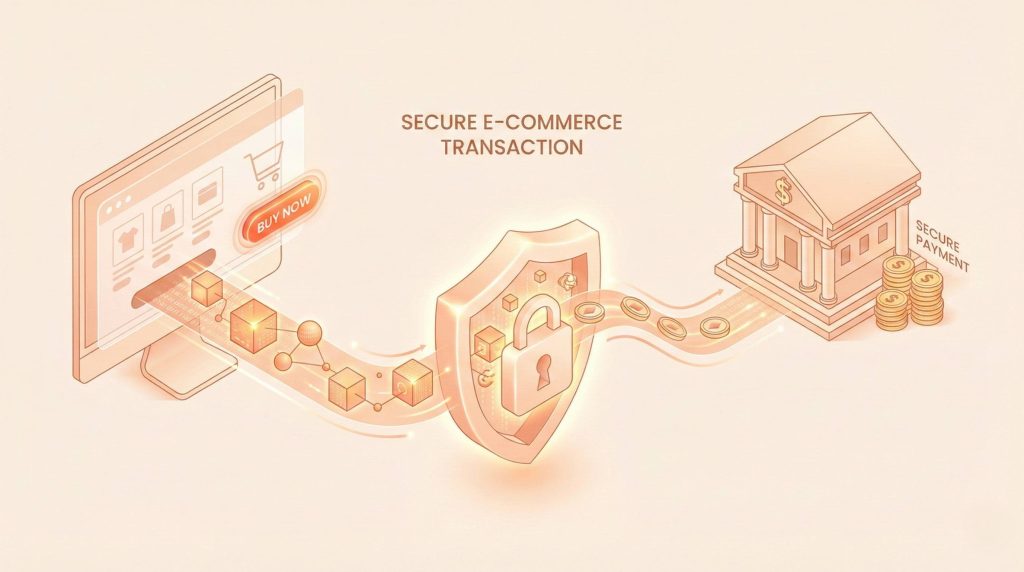 Secure ecommerce "Buy Now" button for fast transactions.